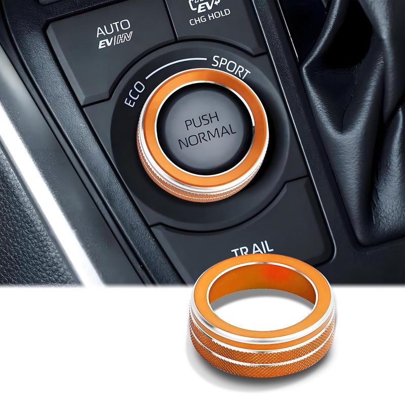 Polodunn for Toyota Rav4 2019-2025 Accessories, 1pcs Aluminum Alloy Knob Cover Trim for Drive Mode Control Switch (Orange) - Image 1